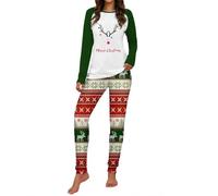 Ensemble Pyjama Femme Noel Hiver Bas De Pantalon Coton Polaire Combinaison Vêtements Nuit Chaud Et Doux Tenue D'intérieur Pajamas Soie Pijamas Carreaux Ensembles Famille Noël Grande Taille,XL