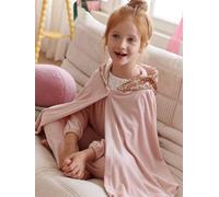 Ensemble Pyjama Fille Cape Sequins rose poudré 14A