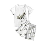Ensemble Pyjama Kawaii d'été pour Enfants Court Enfant Fille Tee Shirt Manche et Short en Coton Plage T Pyjamas Vêtements Casual 2 Pièces Pyjashort Set Tout-Petit Bébé