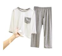Ensemble Pyjama Kawaii d'été pour Enfants Court Garçon Tops Col Rond+Shorts Imprimé Coton Mignonne Rose Ensembles de Pyjamas imprimés Mignons Fille Tout-Petit Bébé