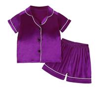 Ensemble Pyjama Kawaii d'été pour Enfants De Pyjamas Manche Courte Top Short Vêtement Enfant Fille Taille 7-14 Ans Unisexe Confortable et Doux en Coton Petite té