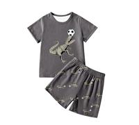 Ensemble Pyjama Kawaii d'été pour Enfants Deux pièces Manches Courte Tops et Short 2 en Soie Boutonné Coton Biologique Doux Pyjashort té Set Vêtement Petite Fille