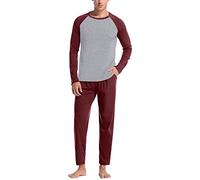 Ensemble Pyjama Long pour Homme en Coton - Manches Longues avec Poche - Pantalon Deux Pièces - Vêtements de Nuit