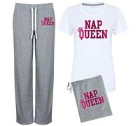 Ensemble pyjama Nap Queen T-shirt et pantalon, blanc, M