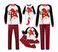 Ensemble Pyjama Noël - Ensemble Pyjamas Noël Motif Père Noël Maison Chaud Jumpsuit Costume Vêtements de détente de Noël Noel Ensemble Pantalon et Haut Top Femme Homme Fille BéBé Garçon Enfant