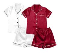 Ensemble Pyjama Pantalon Coton Femme,Chemise De Nuit Longue 100% Coton