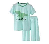 Ensemble Pyjama pour Garçon Loungewear décontracté Tenue de Doux Couleur Unie et Respirant Mignon Animal Dessin Anime Haut Col Rond Pantalon Enfants 8-18 Ans
