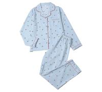 Ensemble Pyjama rayé pour Femme avec Motif Coeur-Pyjama à Manches Longues avec Chemise et Pantalon Vêtement de Nuit élégant Jour de la Saint-Valentin Satin Ensemble de Pyjama à imprimé cœur #0123
