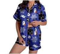 Ensemble Pyjamas Halloween Vêtement Détente Confortables Pyjama Vacances Satin Boutonné Classique Vêtements Nuit Imprimés Flanelle Confortable Cadeau Original