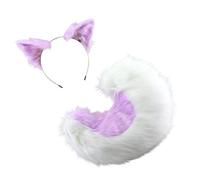Ensemble queue et oreilles de chien Anime Convention Costume Bandeau Cartoon Jeu de rôle Accessoires Idéal pour Cosplayer et danseurs Oreilles d'animaux Bandeau, violet, I
