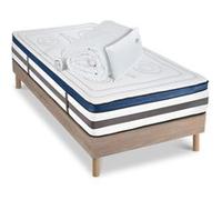 Ensemble Quintessence 90x190 cm + sommier bois + accessoires - Mousse HD mémoire - Ép. 30 cm G