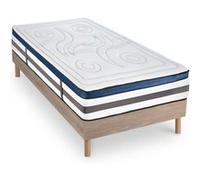 Ensemble Quintessence 90x200 cm + sommier bois - Mousse HD mémoire - Ép. 30 cm G