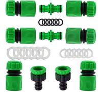 Ensemble raccords d'arrosage rapides 1/2"" - 6x raccords + 2 double connecteurs + 2 nez de robinet