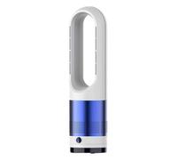 Ensemble radiateur et ventilateur sans pales, ventilateur tour 1400 W avec purificateur d'air, avec télécommande, 8 vitesses, minuterie 8 h, écran LED, oscillation à 80 °, super silencieux(Blue)
