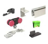 Ensemble rail 1,95 m et accessoires pour porte 21 / 60 kg - MANTION - SAF10-80-195-2 Noir G