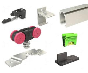 Ensemble rail 3 m et accessoires pour porte 21 / 60 kg MANTION SAF10-80-300-2
