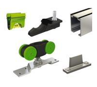 Ensemble rail aluminium et garniture MA 40 pour porte coulissante 40 kg longueur 2.4 m - MANTION - MA40B-240