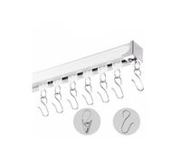 Ensemble Rails Rideaux Plafond 5 4 m Coulissants Séparateur Pièce avec Crochets Blanc