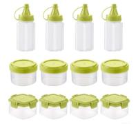 Ensemble Rangement Épices 12pcs: Pots Étanches et pour bouteille pour sauce pour Huile Vinaigre - pour idéal Mariages et Cadeaux(Green)