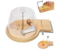 Ensemble râpe à fromage rotative et trancheuse - Coupe-fromage manuel réglable, broyeur, rasoir pour fromage à pâte dure et molle, chocolat | Design en bois de hêtre avec couvercle pour la maison, le