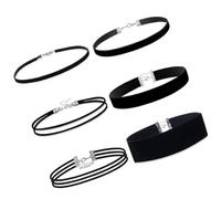 Ensemble ras-du-cou élégant en tissu multicouche minimaliste, léger, facile à assortir, collier ras du cou en tissu multicouche, One Size, Comme décrit, Produit conforme à la description.