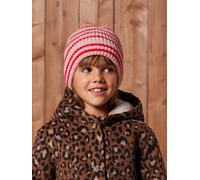 Ensemble rayé fille bonnet + snood + moufles/gants blush 12/14A