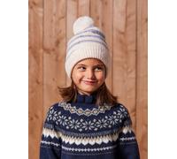Ensemble rayé fille bonnet + snood + moufles/gants vanille 8/10A