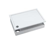 Ensemble receveur de douche AQUABAD Basic Smooth White 90x100cm rectangulaire, avec support en polystyrène, hauteur totale 16 cm, carrelable