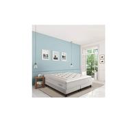 Ensemble reflexion - matelas ressorts ensachã s + sommier tapissier garnissage mã moire de forme 2x90x200