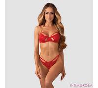 Ensemble Reggiseno Et Perizoma Ouvert Obsessive Matildea Rouge 2 Pièces