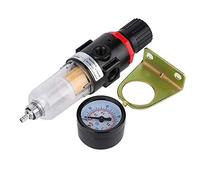 Ensemble Régulateur de Filtre comprimé de 1/4 Pouces, Séparateur de Piège à Huile et à Eau pour Compresseur d'air avec Vidange de Manomètre et Outil de Nettoyage de Support