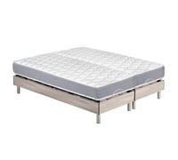 Ensemble relaxation - EBAC LITERIE - S73 - Matelas mousse Wave - 2x80x200 - Chêne clair