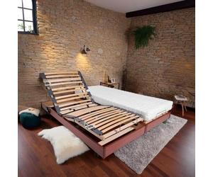 Ensemble relaxation matelas + sommiers électriques 2x80x200 - Mousse - Ferme - TALCA Fabrication française