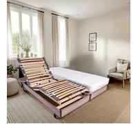Ensemble relaxation matelas + sommiers électriques 2x90x200 - Mousse - Ferme - TALCA Fabrication française