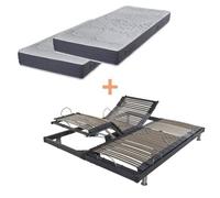 Ensemble relaxation S50 + Matelas Latex Louxor - 5 zones - 2x90x200 - Gris