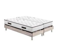 Ensemble relaxation S73+Matelas mousse Myriade 4 - 5 zones - 2x80x200 - Chêne clair