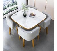 Ensemble Repas Compact, Table et chaises minimalistes pour 4 Personnes, Meuble carré Gain de Place idéal pour Les réunions Autour d'un café ou Un Repas (70 cm).