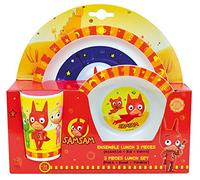 Fun House Ensemble repas pour enfant – assiette, bol et verre – Coloré