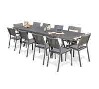 Ensemble repas de jardin 10 places en aluminium