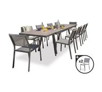Ensemble table, chaises et fauteuils de jardin stockholm