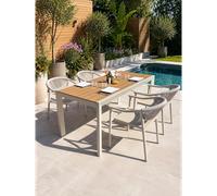 Ensemble repas de jardin 4 à 6 places en alu - grège