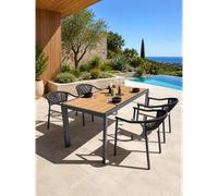 Ensemble repas de jardin 4 à 6 places en alu - gris anthracite