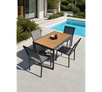 Ensemble repas de jardin 4 places en alu - gris anthracite