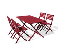 Ensemble repas de jardin 4 places en aluminium