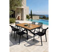 Ensemble repas de jardin 6 places en alu - gris anthracite