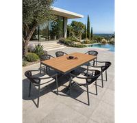 Ensemble repas de jardin 6 places en alu - gris anthracite