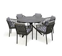 Ensemble repas de jardin 6 places en aluminium