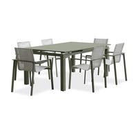 Ensemble repas de jardin 6 places en aluminium