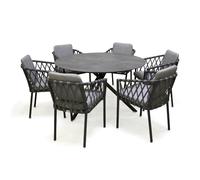 Ensemble repas de jardin 6 places en aluminium