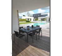 Ensemble repas de jardin 6 places en aluminium